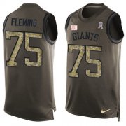 Wholesale Cheap Nike Giants #75 Cameron Fleming Green Men's Stitched NFL Limited Salute To Service Tank Top Jersey
