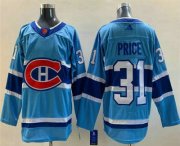 Wholesale Cheap Men's Montreal Canadiens #31 Carey Price Blue 2022 Reverse Retro Stitched Jersey