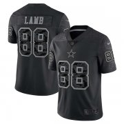 Wholesale Cheap Men's Dallas Cowboys #88 CeeDee Lamb Black Reflective Limited Stitched Football Jersey
