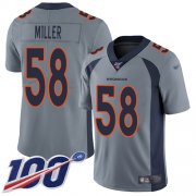 Wholesale Cheap Nike Broncos #58 Von Miller Gray Men's Stitched NFL Limited Inverted Legend 100th Season Jersey