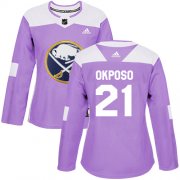Wholesale Cheap Adidas Sabres #21 Kyle Okposo Purple Authentic Fights Cancer Women's Stitched NHL Jersey