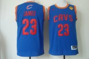 Wholesale Cheap Men's Cleveland Cavaliers #23 LeBron James 2017 The NBA Finals Patch Light Blue Swingman Jersey
