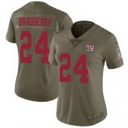 Wholesale Cheap Nike Giants #24 James Bradberry Olive Women's Stitched NFL Limited 2017 Salute To Service Jersey