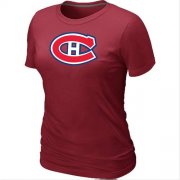 Wholesale Cheap Women's Montreal Canadiens Big & Tall Logo Red NHL T-Shirt