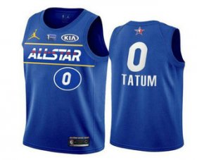Wholesale Cheap Men\'s 2021 All-Star #0 Jayson Tatum Blue Eastern Conference Stitched NBA Jersey