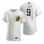 Wholesale Cheap Chicago Cubs #9 Javier Baez White Nike Men's Authentic Golden Edition MLB Jersey