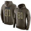 Wholesale Cheap NFL Men's Nike Oakland Raiders #81 Tim Brown Stitched Green Olive Salute To Service KO Performance Hoodie