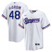 Wholesale Cheap Men's Texas Rangers #48 Jacob deGrom White Cool Base Stitched Baseball Jersey