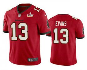 Wholesale Cheap Men\'s Tampa Bay Buccaneers #13 Mike Evans Red 2021 Super Bowl LV Vapor Untouchable Stitched Nike Limited NFL Jersey