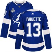 Cheap Adidas Lightning #13 Cedric Paquette Blue Home Authentic Women's 2020 Stanley Cup Champions Stitched NHL Jersey