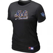 Wholesale Cheap Women's New York Mets Nike Short Sleeve Practice MLB T-Shirt Black