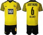 Wholesale Cheap Men 2021-2022 Club Borussia Dortmund home 6 yellow Soccer Jersey