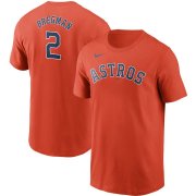 Wholesale Cheap Houston Astros #2 Alex Bregman Nike Name & Number T-Shirt Orange