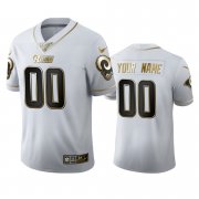 Wholesale Cheap Los Angeles Rams Custom Men's Nike White Golden Edition Vapor Limited NFL 100 Jersey