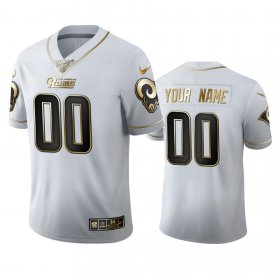 Wholesale Cheap Los Angeles Rams Custom Men\'s Nike White Golden Edition Vapor Limited NFL 100 Jersey