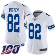 Wholesale Cheap Nike Cowboys #82 Jason Witten White Women's Stitched NFL 100th Season Vapor Limited Jersey