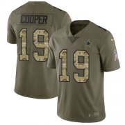 Wholesale Cheap Nike Cowboys #19 Amari Cooper Olive/Camo Youth Stitched NFL Limited 2017 Salute to Service Jersey