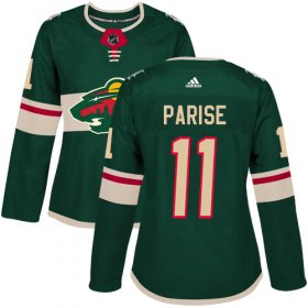 Wholesale Cheap Adidas Wild #11 Zach Parise Green Home Authentic Women\'s Stitched NHL Jersey