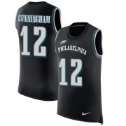 Wholesale Cheap Nike Eagles #12 Randall Cunningham Black Alternate Men's Stitched NFL Limited Rush Tank Top Jersey