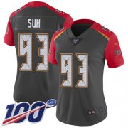 Wholesale Cheap Nike Buccaneers #93 Ndamukong Suh Gray Women's Stitched NFL Limited Inverted Legend 100th Season Jersey