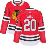 Wholesale Cheap Adidas Blackhawks #20 Brandon Saad Red Home Authentic Women's Stitched NHL Jersey
