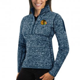 Wholesale Cheap Chicago Blackhawks Antigua Women\'s Fortune 1/2-Zip Pullover Sweater Royal