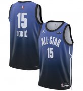 Wholesale Cheap Men's 2023 All-Star #15 Nikola Jokic Blue Game Swingman Stitched Basketball Jersey