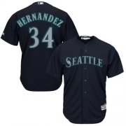 Wholesale Cheap Mariners #34 Felix Hernandez Navy Blue Alternate Women's Stitched MLB Jersey