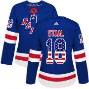 Wholesale Cheap Adidas Rangers #18 Marc Staal Royal Blue Home Authentic USA Flag Women's Stitched NHL Jersey