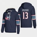 Wholesale Cheap Columbus Blue Jackets #13 Cam Atkinson Blue adidas Lace-Up Pullover Hoodie