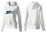 Wholesale Cheap Women's Seattle Seahawks Logo Pullover Hoodie White