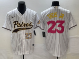 Wholesale Cheap Men's San Diego Padres #23 Fernando Tatis Jr Number White NEW 2023 City Connect Cool Base Stitched Jersey