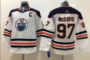 Wholesale Cheap Adidas Oilers #97 Connor McDavid White Road Authentic Stitched Youth NHL Jersey