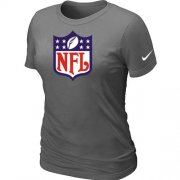 Wholesale Cheap Women's Nike NFL Logo NFL T-Shirt Light Dark Grey