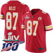 Wholesale Cheap Nike Chiefs #87 Travis Kelce Red Super Bowl LIV 2020 Team Color Men's Stitched NFL 100th Season Vapor Untouchable Limited Jersey
