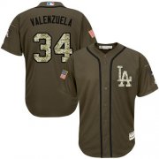Wholesale Cheap Dodgers #34 Fernando Valenzuela Green Salute to Service Stitched Youth MLB Jersey