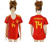 Wholesale Cheap Women's Spain #14 Fernandez Red Home Soccer Country Jersey