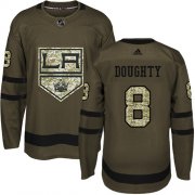 Wholesale Cheap Adidas Kings #8 Drew Doughty Green Salute to Service Stitched Youth NHL Jersey