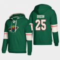 Wholesale Cheap Minnesota Wild #25 Jonas Brodin Green adidas Lace-Up Pullover Hoodie