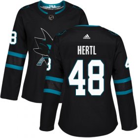 Wholesale Cheap Adidas Sharks #48 Tomas Hertl Black Alternate Authentic Women\'s Stitched NHL Jersey