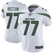 Wholesale Cheap Nike Jets #77 Mekhi Becton White Women's Stitched NFL Vapor Untouchable Limited Jersey