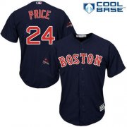 Wholesale Cheap Red Sox #24 David Price Navy Blue New Cool Base 2018 World Series Stitched MLB Jersey