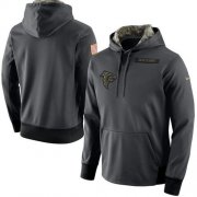 Wholesale Cheap Men's Atlanta Falcons Nike Anthracite Salute to Service Player Performance Hoodie