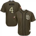Wholesale Cheap Padres #4 Wil Myers Green Salute to Service Stitched Youth MLB Jersey