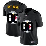 Wholesale Cheap Pittsburgh Steelers Custom Men's Nike Team Logo Dual Overlap Limited NFL Jersey Black