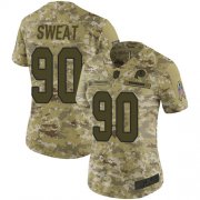 Wholesale Cheap Nike Redskins #90 Montez Sweat Camo Women's Stitched NFL Limited 2018 Salute to Service Jersey