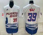 Wholesale Cheap Men's Puerto Rico Baseball #39 Edwin Diaz Number 2023 White World Baseball Classic Stitched Jerseys