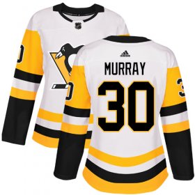 Wholesale Cheap Adidas Penguins #30 Matt Murray White Road Authentic Women\'s Stitched NHL Jersey