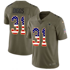 Wholesale Cheap Nike Cowboys #31 Trevon Diggs Olive/USA Flag Men\'s Stitched NFL Limited 2017 Salute To Service Jersey