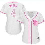 Wholesale Cheap Padres #4 Wil Myers White/Pink Fashion Women's Stitched MLB Jersey